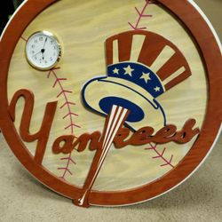 Custom Vintage New York Yankees Wood Clock Sign