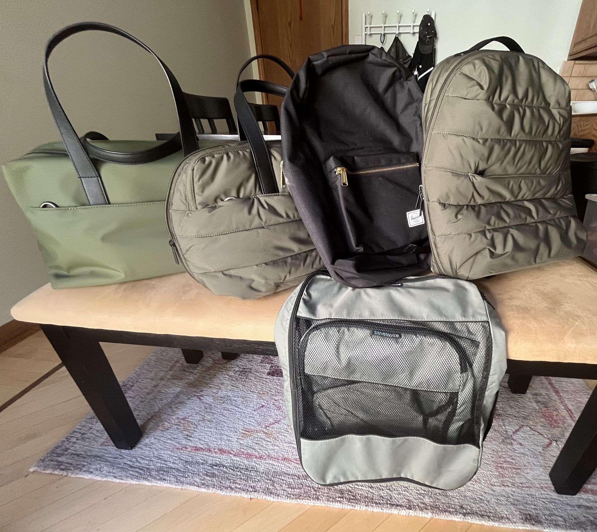Away Green Duffle Bags, Green Backpack | Hershel Black Backpack