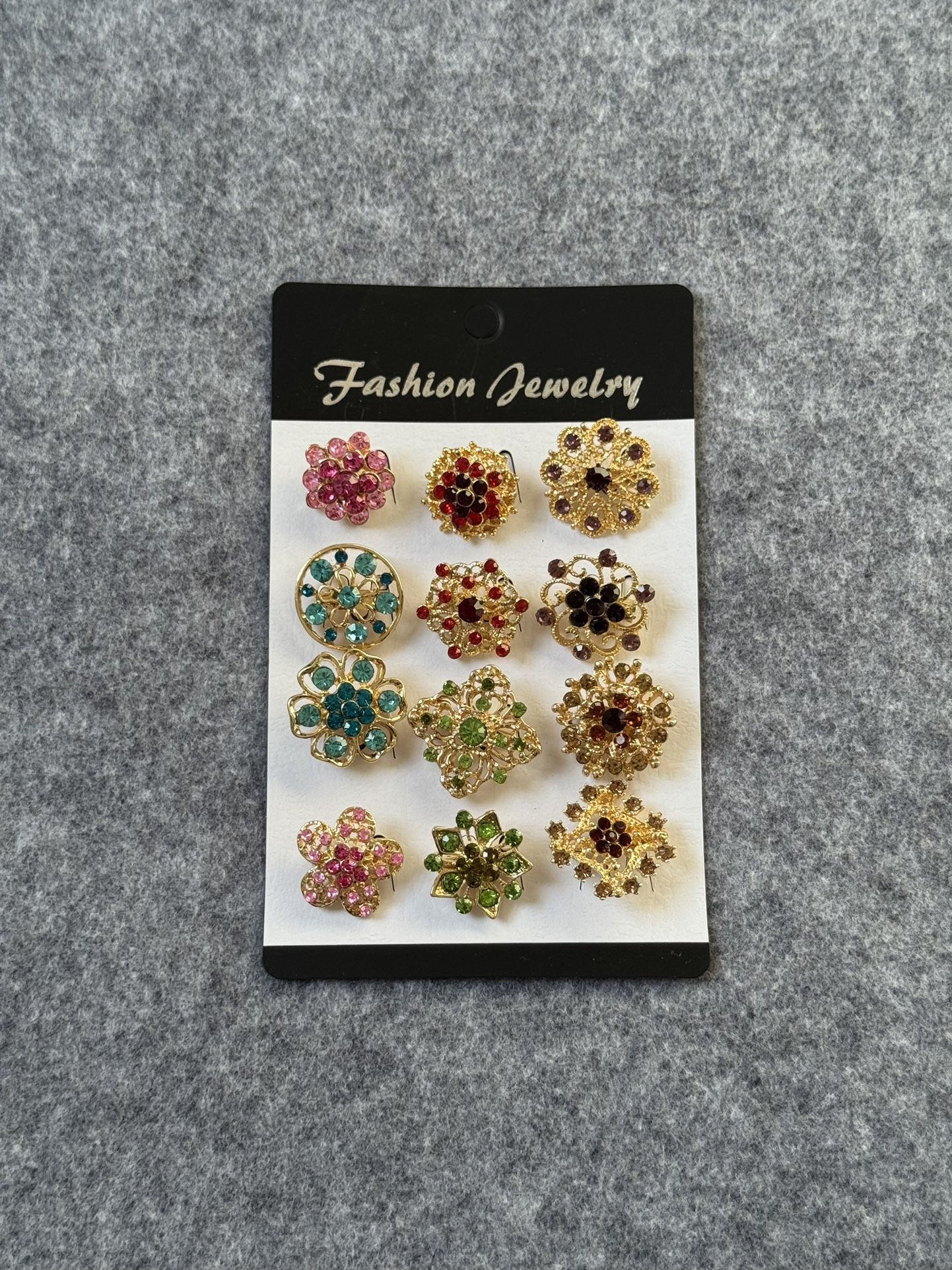 Elegant Floral Fashion Jewelry Set - 10 Pieces