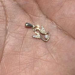Angel 10k Diamond Pendant 