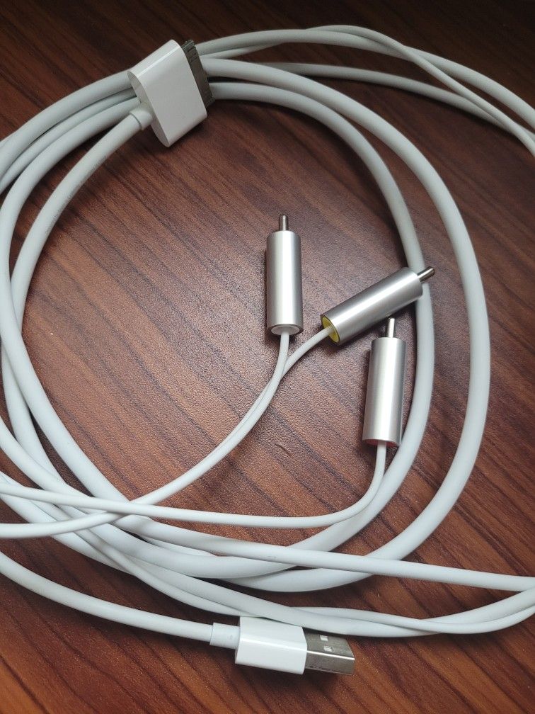 Apple Composite AV Cable RCA TV 30 Pin