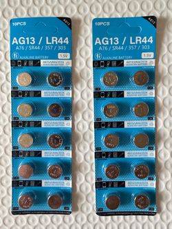 20 Pcs LR44 Batteries AG13 Button Cell Battery 1.5V 357 303 SR44 LR1154 Button