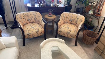 Two chairs and a side table
