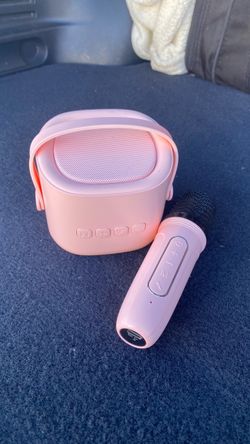 Pink Mini Karaoke Bluetooth Speaker with Microphone