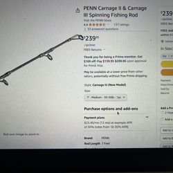 Penn Carnage 3 Boat Spinning Fishing Rod for Sale in Morgan Hill