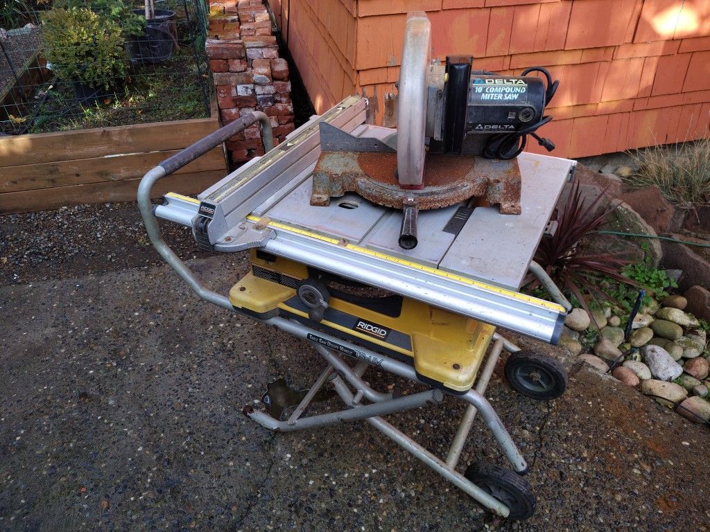 Ridgid Portable Table Saw And Chop Saw Set