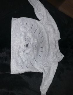 Gray Baby Long Sleeve Top with Animal Print