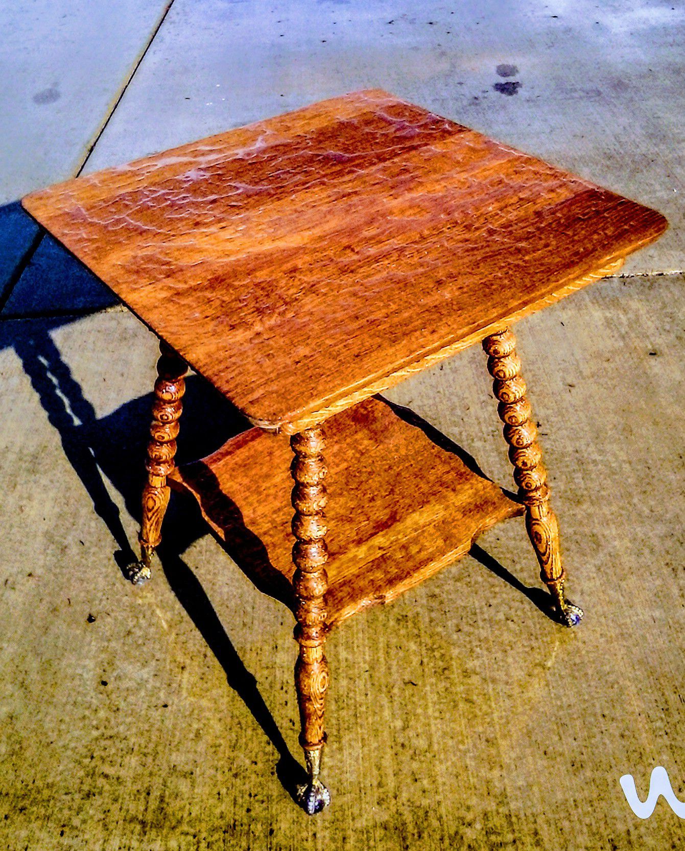 Mid 1860s Victorian clawfoot table .
