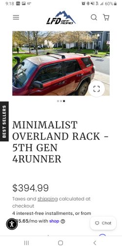 LFD minimalist overland roof rack bars. For 5th Gen 4runners.
