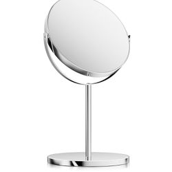 MoNiBloom 6.5-Inch Double Sided Magnifying Makeup Mirror with Magnification 1x 3X Cosmetic Tabletop Mirror with Stand for Desk (Silver)