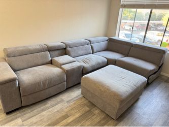 Gray Sectional Sofa w Recliners