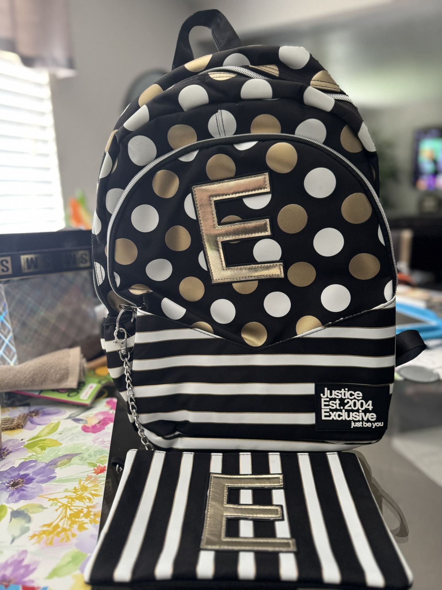 Justice backpack with Detachable Wristlet