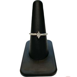 14K White Gold and Marquise Diamond Engagement Ring Size 8, 2.2 Grams