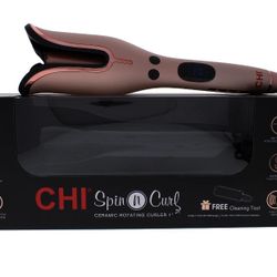 CHI Ceramic Spin N Curl Ceramic Rotating Curler - Rose Gold, 1 Inch