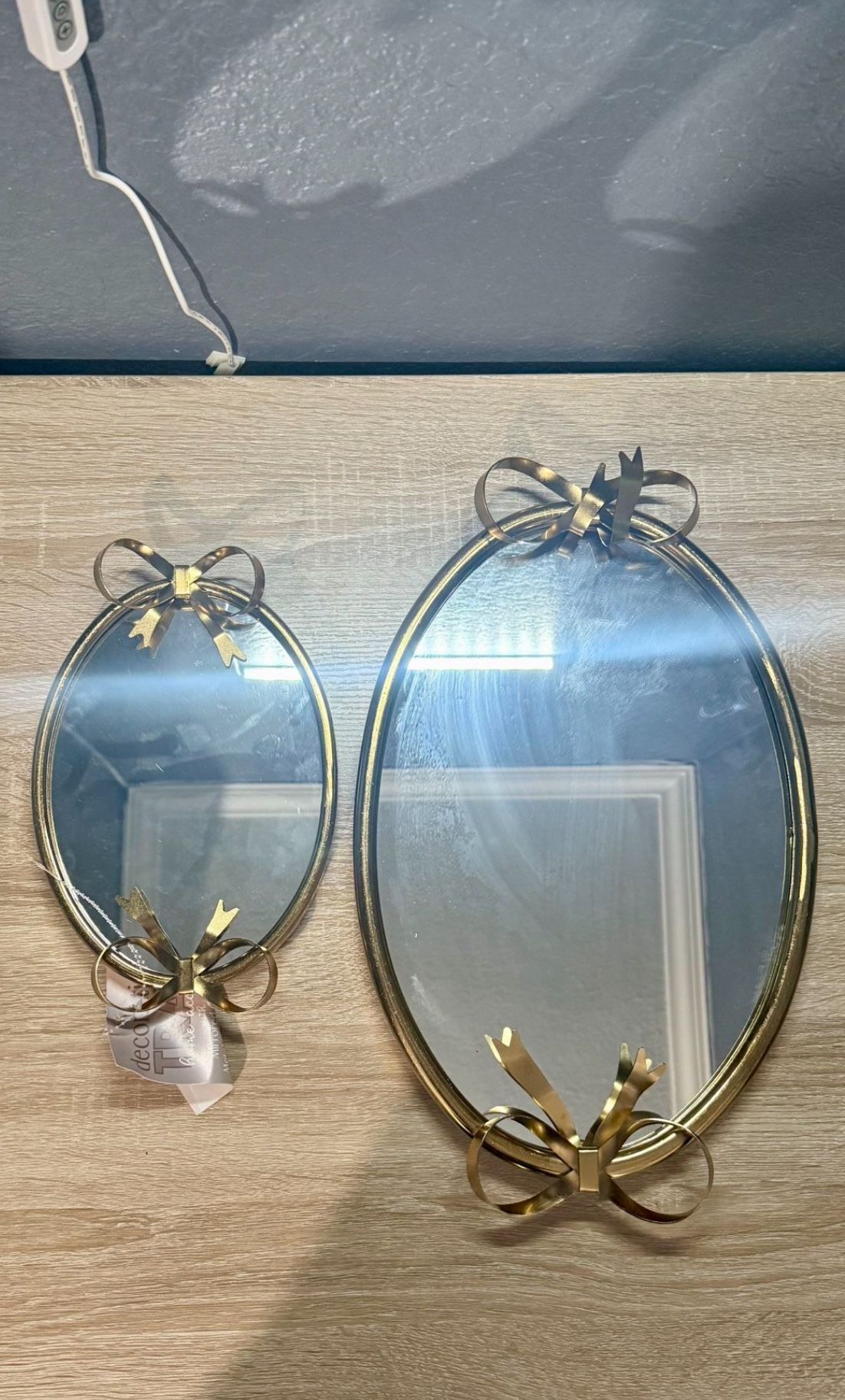 Gold Oval Mirrors (Set of 2) – Brand New