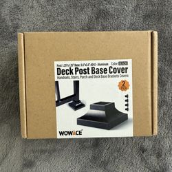 WOWACE Aluminum Deck Post Base Cover 3.5x3.5 in Black Square 2 Pack
