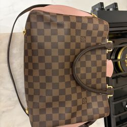 LOUIS VUITTON Damier Ebene Cuir Taurillon Brittany Magnolia 