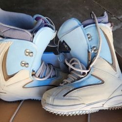 BURTON Snowboard Boots (Tan/Light Blue) Womens Size 7 - WORN ONCE
