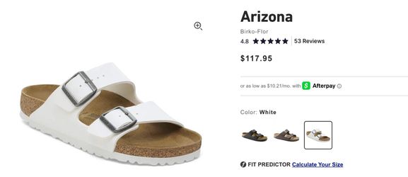 Birkenstock Arizona White Birko-Flor, Size 40, $90 OBO