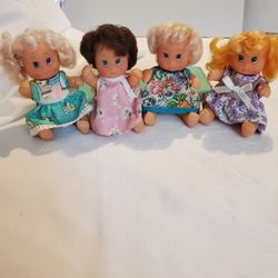Lot 4 Mini Baby Sister Dolls City Toy Vinyl  Collector 