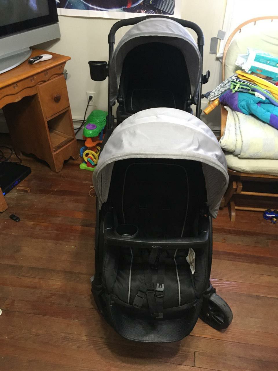 booster and double stroller