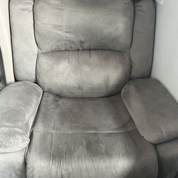 Gray Swede Recliner 