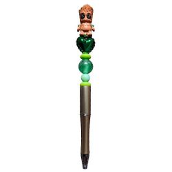 Groot Guardians Of The Galaxy Beaded Ballpoint Twist Pen Topper Brown