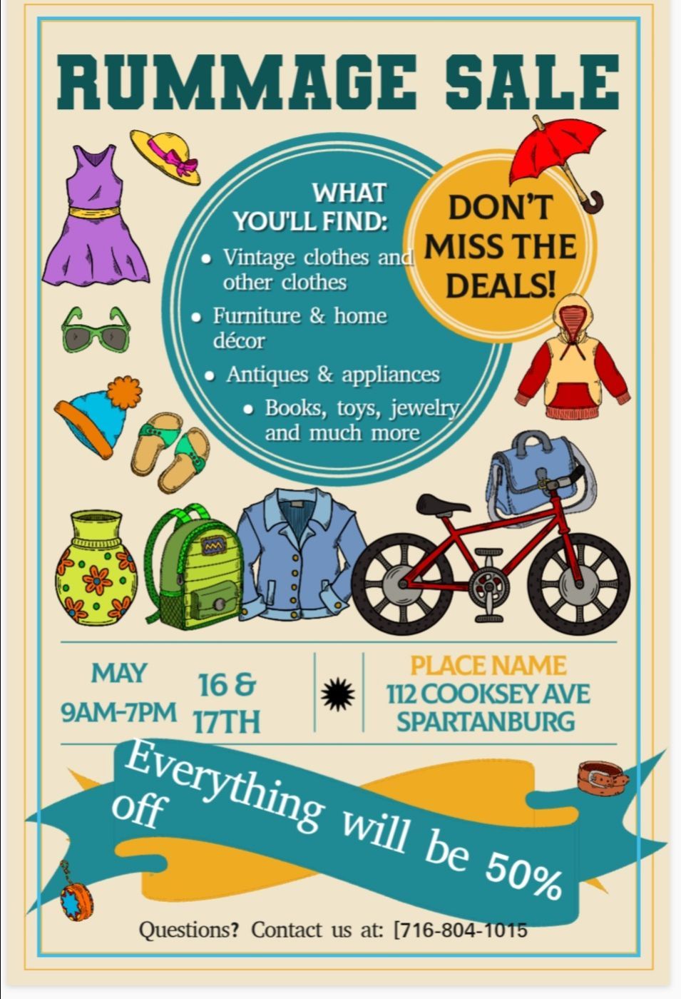 Huge indoor/outdoor rummage/estate sale. Sat&sun 9am til 7 Everything 50% off. Trailer and building full.