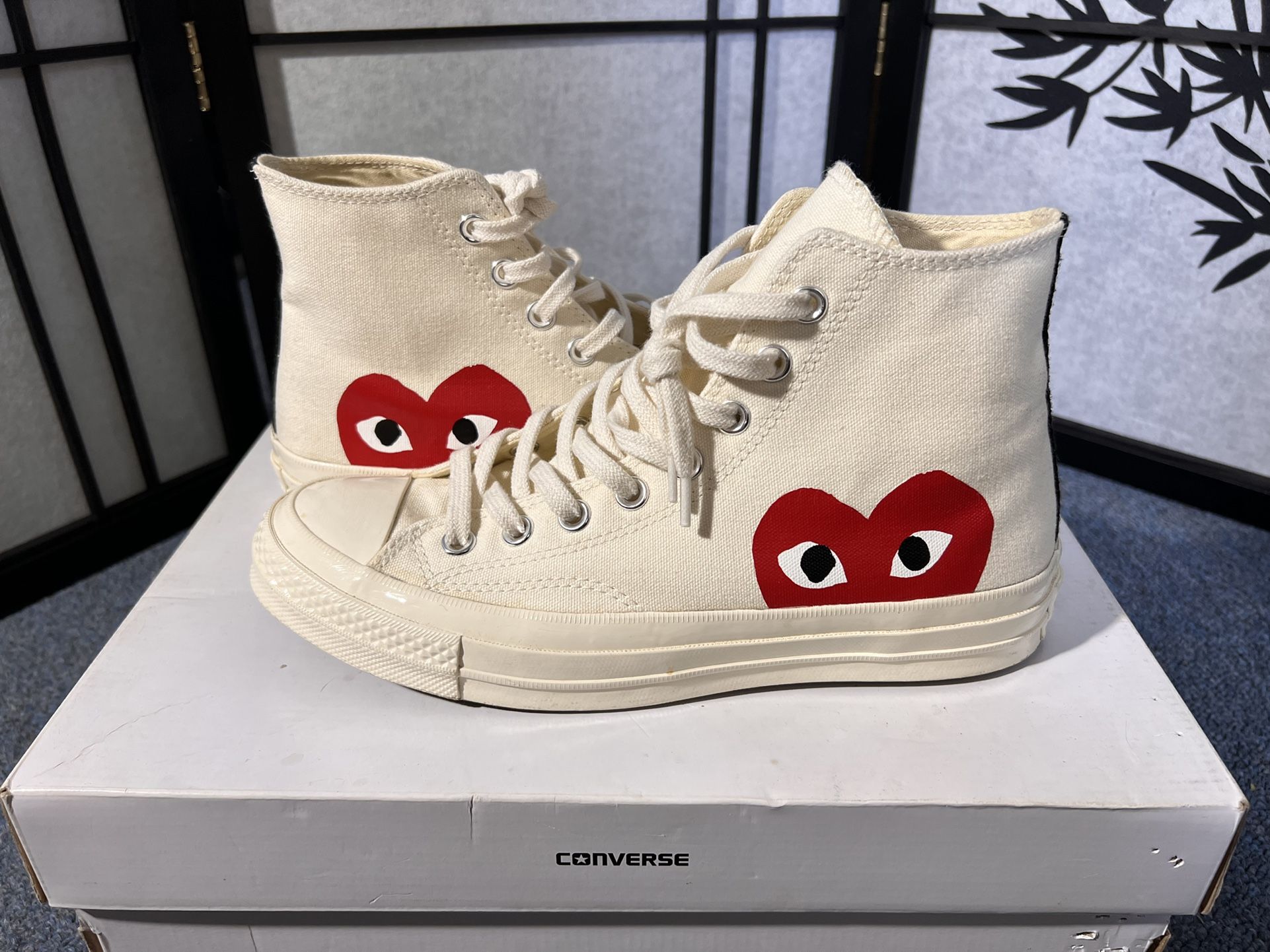 White Commes Des Garçon Converse