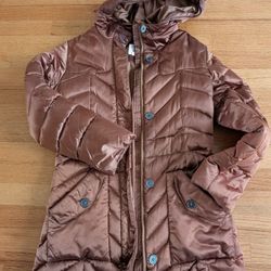 Lands End Girls Down Long  Jacket Size M, 10-12, Copper