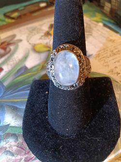 HAND CRAFTED BALI LEGACY MOONSTONE STERLING SILVER RING  sz 8