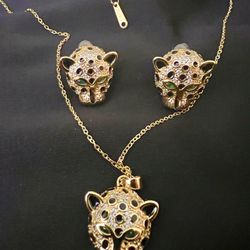 Gold Plated Necklace Earrings 