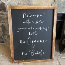 Standing Wedding Sign for guest seating 