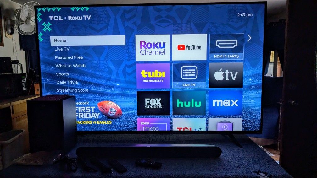 65" Roku Smart TV, Soundbar& Wireless Subwoofer