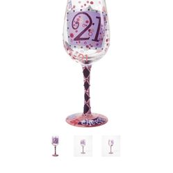 21st Birthday Wine Glass 