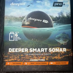 Deeper PRO+ Smart Sonar Castable and Portable WiFi Fish Finder with Gps for Kayaks and Boats on Shore Ice Fishing Fish Finder