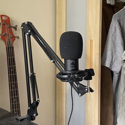 FIFINE Studio Condenser USB Microphone Computer PC Microphone Kit with Adjustable Boom Arm Stand