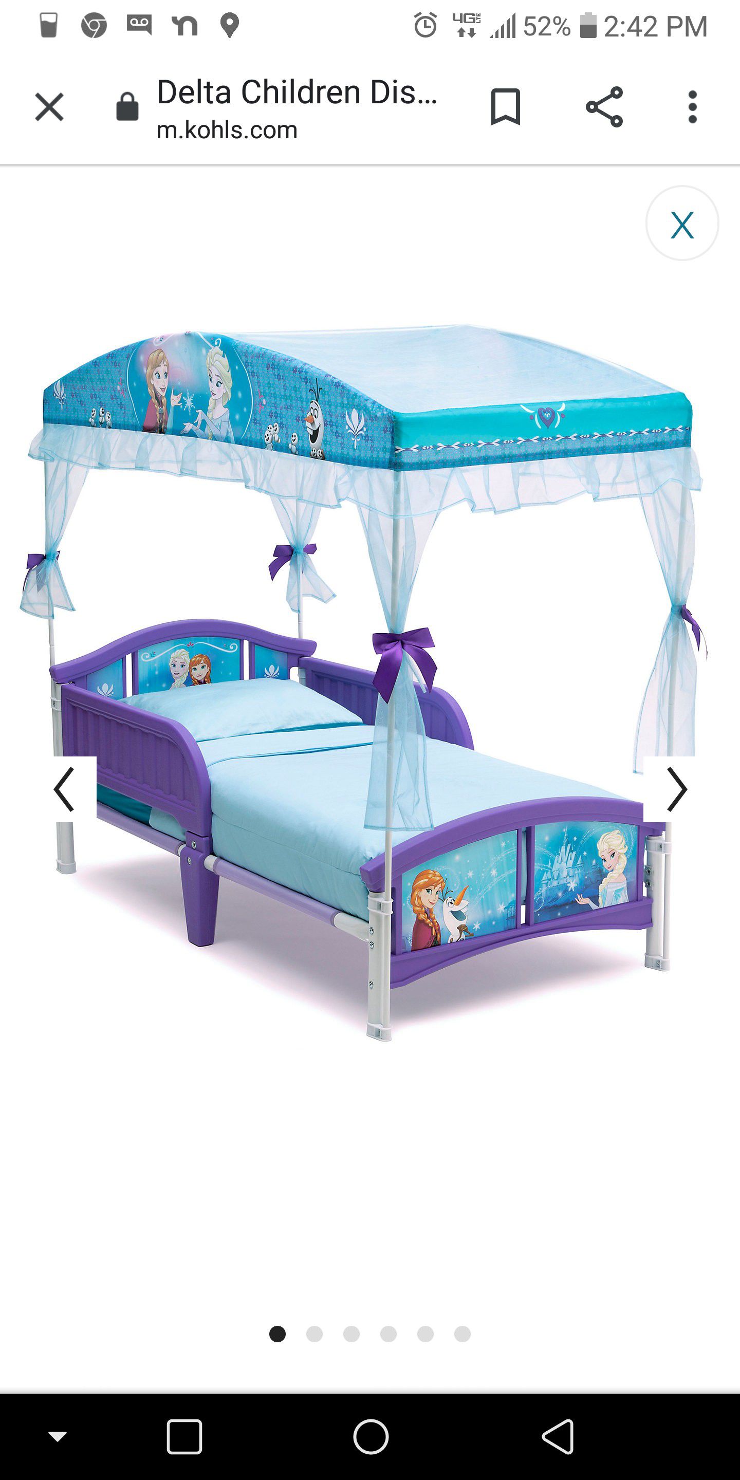 Toddler frozen bed with canopy