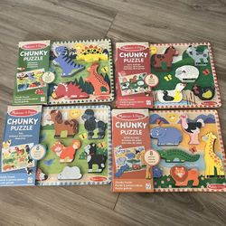Melissa And Doug Puzzle Lot Set 