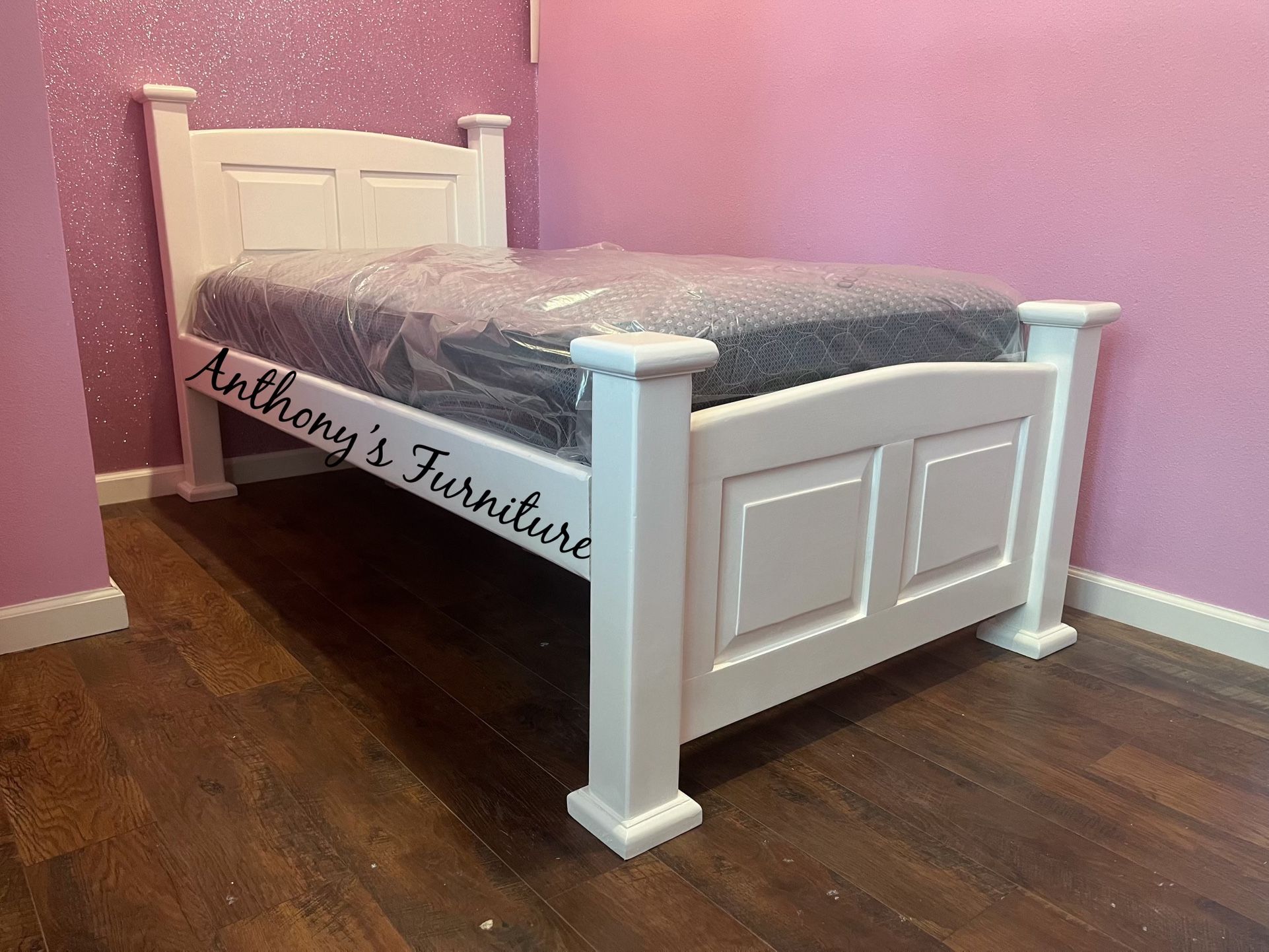 New White Twin Bed With Mattress