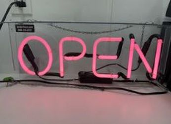 Pink Neon OPEN Sign with Remote