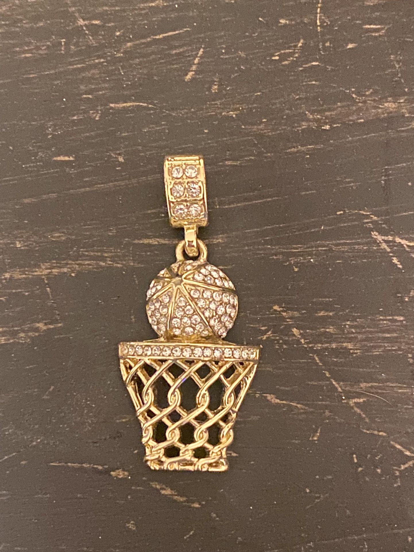 2” Gold Fashion Basketball Hoop Net Pendant Charm