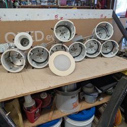 8 Recessed Light Cans 6", 1 Outdoor Recessed Light 6", 1 Recessed Light 4"