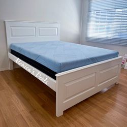 Queen Solid Wood Bed With Memory Foam Mattress $600