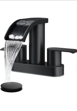 Matte Black Waterfall Bathroom Faucet
