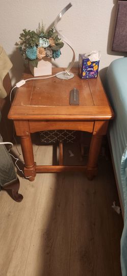 Wood end table