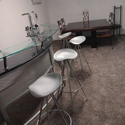 Elegant Glass Top With Black Marble Top