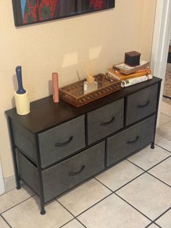 5 Draw Dresser - Gray & Walnut color