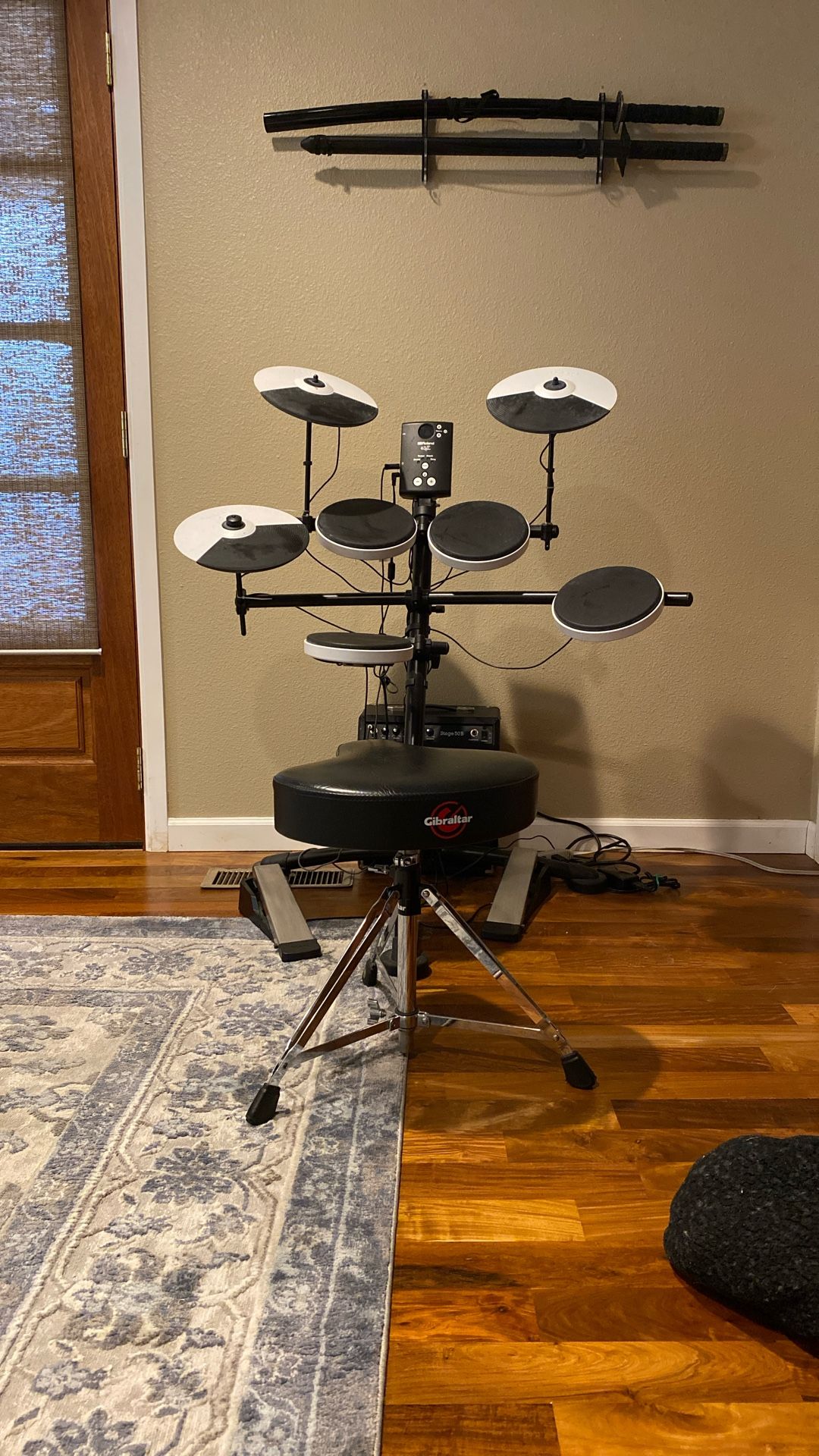 Roland Electric Drum Set with Amp and Stool