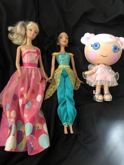 Disney Jasmine, Barbie and La laloopsey set
